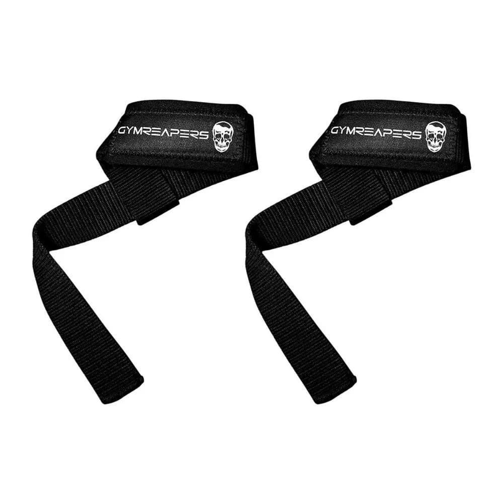 Gymreapers Lifting Wrist Straps for Weightlifting, Bodybuilding, Powerlifting, Strength Training, & Deadlifts - Padded Neoprene with 18" Cotton (Black) | 2 Pack - main product image