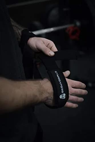 Gymreapers Lifting Wrist Straps for Weightlifting, Bodybuilding, Powerlifting, Strength Training, & Deadlifts - Padded Neoprene with 18" Cotton (Black) | 2 Pack thumbnail 7