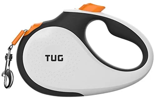 TUG Original Retractable Dog Leash 16 ft | Medium, White/Orange | Tangle-Free, Ergonomic Handle thumbnail 1