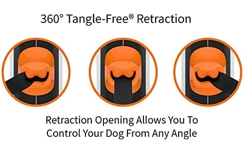 TUG Original Retractable Dog Leash 16 ft | Medium, White/Orange | Tangle-Free, Ergonomic Handle thumbnail 4
