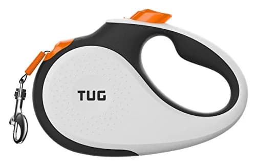 TUG Original Retractable Dog Leash, 16 ft (Large, White/Orange) | Tangle-Free 360° Tape Movement thumbnail 1