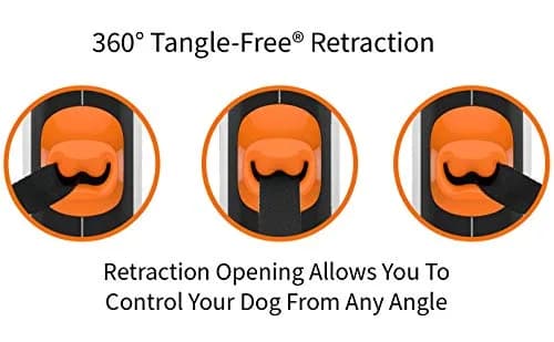TUG Original Retractable Dog Leash, 16 ft (Large, White/Orange) | Tangle-Free 360° Tape Movement thumbnail 4