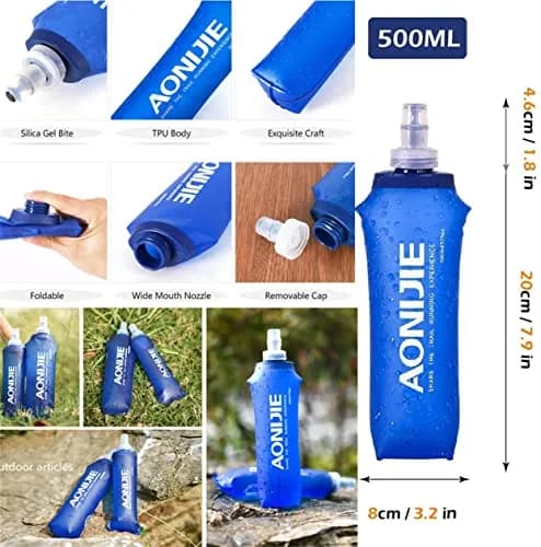 AONIJIE Foldable Soft Flask Water Bottle 250mL (8.45 Fl Oz) 2-Pack | Lightweight & Collapsible for Running & Hiking thumbnail 7