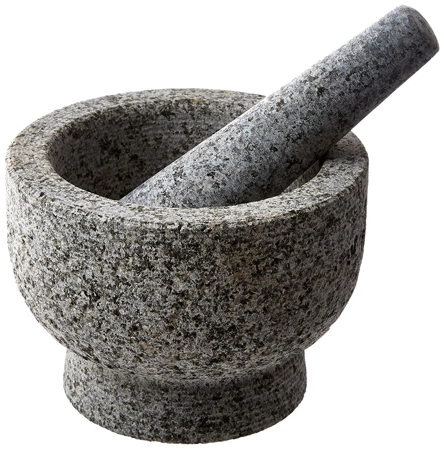 Kota Japan 6 inch (15.2 cm) Heavy Granite Mortar and Pestle Set, 2 Cup (473 ml) Molcajete | Authentic Indian Spice Grinder - main product image