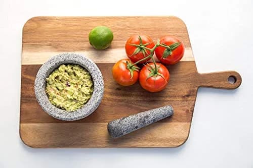 Kota Japan 6 inch (15.2 cm) Heavy Granite Mortar and Pestle Set, 2 Cup (473 ml) Molcajete | Authentic Indian Spice Grinder thumbnail 6