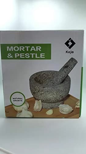 Kota Japan 6 inch (15.2 cm) Heavy Granite Mortar and Pestle Set, 2 Cup (473 ml) Molcajete | Authentic Indian Spice Grinder thumbnail 3