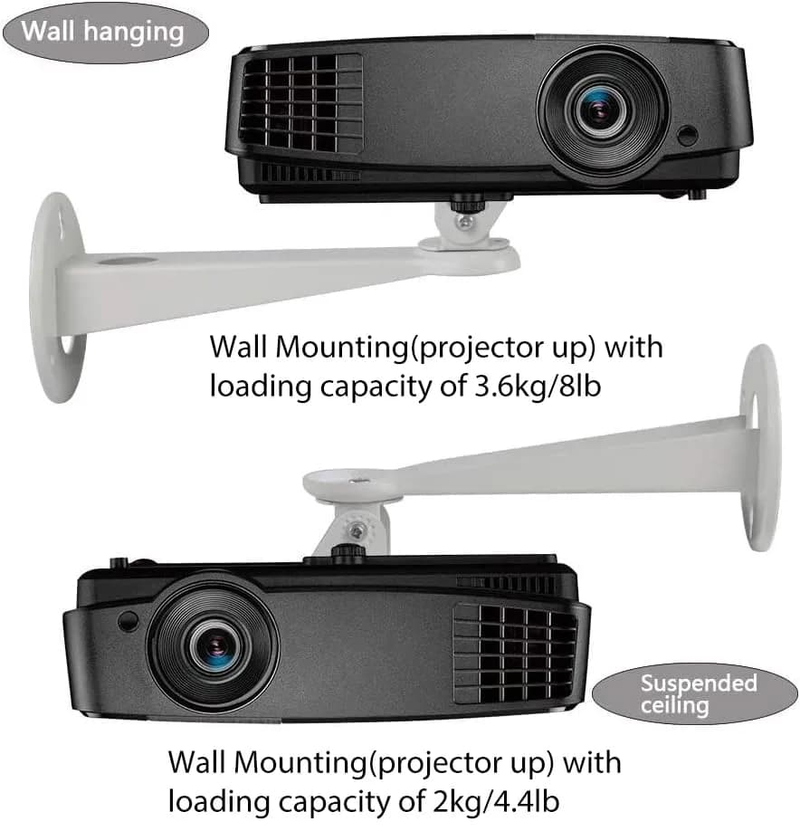 Drsn Mini Projector Wall Mount Bracket 20cm (7.87in) | Universal 360° Rotation, 8 lbs Capacity thumbnail 5