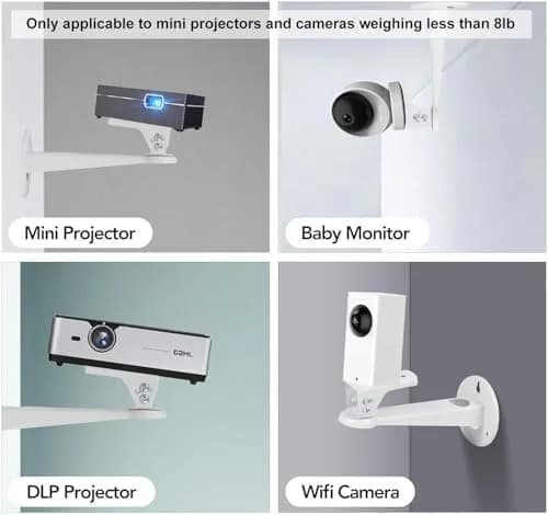 Drsn Mini Projector Wall Mount Bracket 20cm (7.87in) | Universal 360° Rotation, 8 lbs Capacity thumbnail 7
