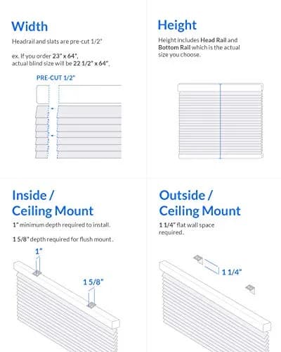 CHICOLOGY Cordless Vinyl Mini Blinds 80cm x 163cm (31"W x 64"H) | White Horizontal Window Blinds for Indoor Use thumbnail 7