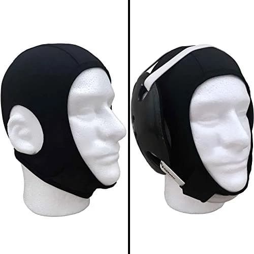 Alley Cats Wrestling Hair Cap Cover with Chin Strap, Black, One Size Fits Most | NFHS Compliant thumbnail 1