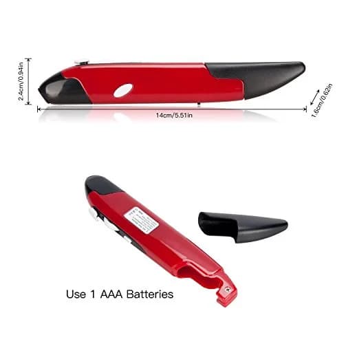 lychee Wireless Optical Pocket Pen Mouse Red | 800/1200/1600 DPI Adjustable Handwriting Mini Mice thumbnail 5