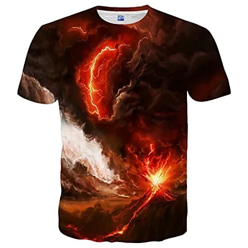 YAJOOEY Unisex Galaxy Print T-Shirt Crew Neck Regular Fit 3D Graphic (66cm/26in) | Vibrant Galaxy Design thumbnail 1