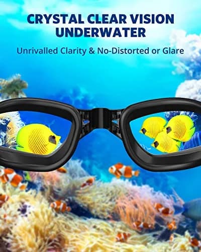 Aegend Swim Goggles 2 Pack No Leaking Adult Men Women Youth UV Protection Anti Fog Aqua & Clear Black | Clear Safety Glasses thumbnail 7