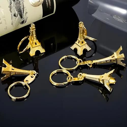 Outus 15 Pieces Eiffel Tower Keyring Retro Souvenirs Keychains Gold | Exquisite Alloy Design for Keys & Gifts thumbnail 4