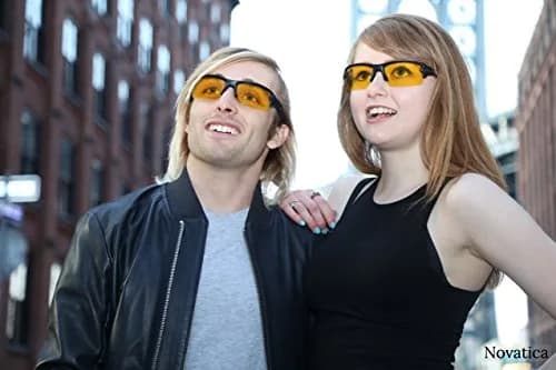 NOVATICA Night Driving Glasses For Men & Women - Anti Glare - Night Vision - Semi Polarized Yellow TAC Lens - UV Protection thumbnail 6
