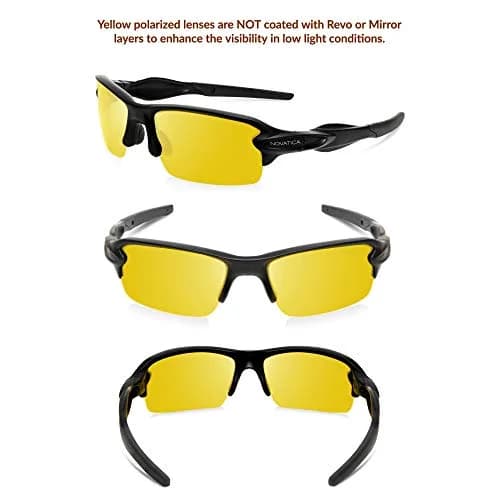 NOVATICA Night Driving Glasses For Men & Women - Anti Glare - Night Vision - Semi Polarized Yellow TAC Lens - UV Protection thumbnail 2