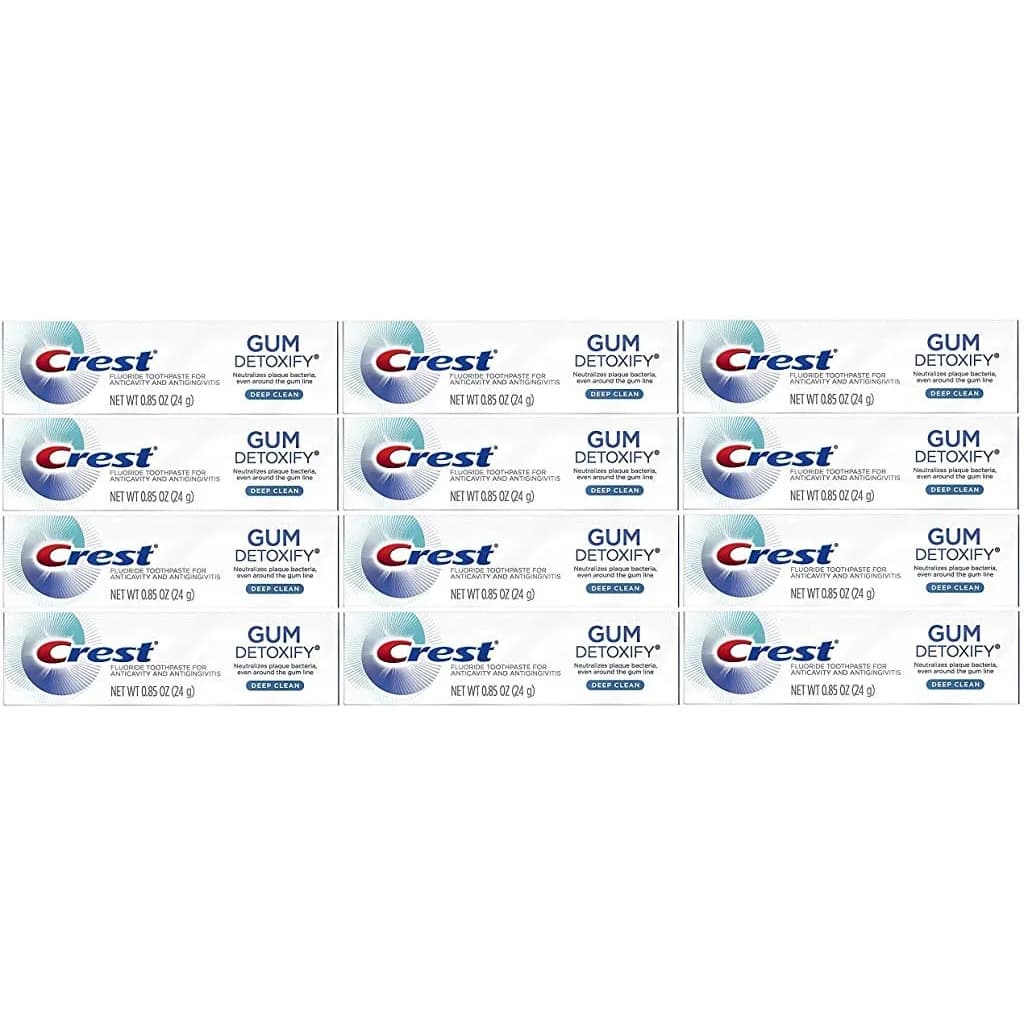 Crest Gum Detoxify Deep Clean Toothpaste, Travel Size 24g (0.85 oz) - Pack of 12 | Clinically Proven Healthier Gums - main product image