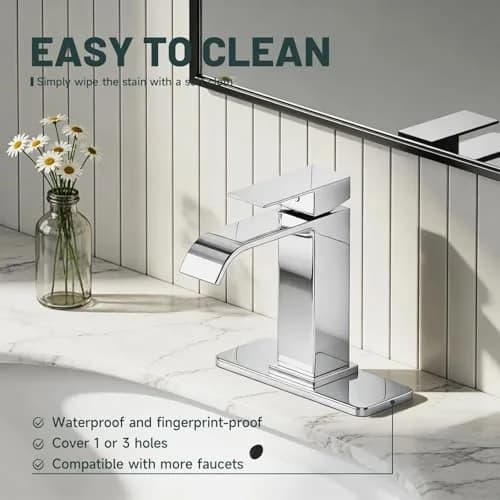 Greenspring 6 Inch Faucet Deck Plate, Sink Hole Cover, 1 or 3 Hole | Chrome Stainless Steel thumbnail 5
