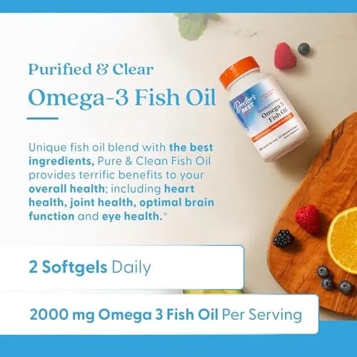 Doctor's Best Omega 3 Fish Oil Supplement 2000 mg | EPA 800mg, DHA 400mg, Heart Health Support thumbnail 4