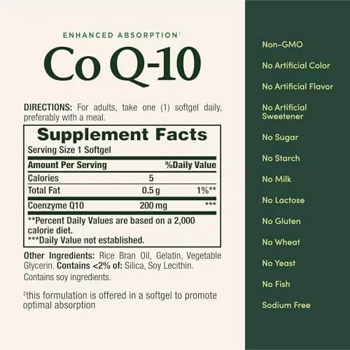 Nature's Bounty CoQ10 200mg Softgels, 160 Count (Pack of 2) thumbnail 5