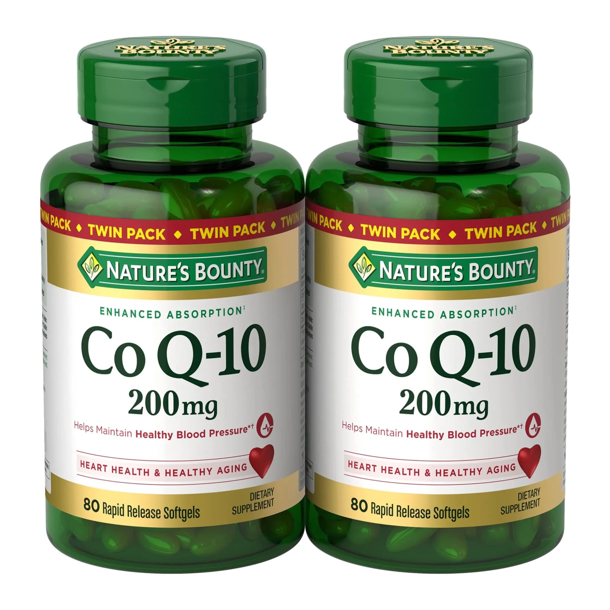 Nature's Bounty CoQ10 200mg Softgels, 160 Count (Pack of 2) - main product image