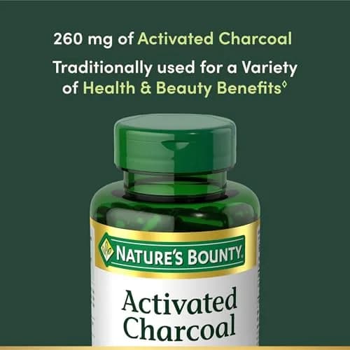 Nature's Bounty Activated Charcoal 260 mg | Detox & Toxin Adsorption Support thumbnail 3