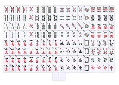 Mose Cafolo Chinese Mahjong Set X-Large 146 Tiles (3.7cm) | Classic Melamine Game with Travel Case & English Manual thumbnail 6