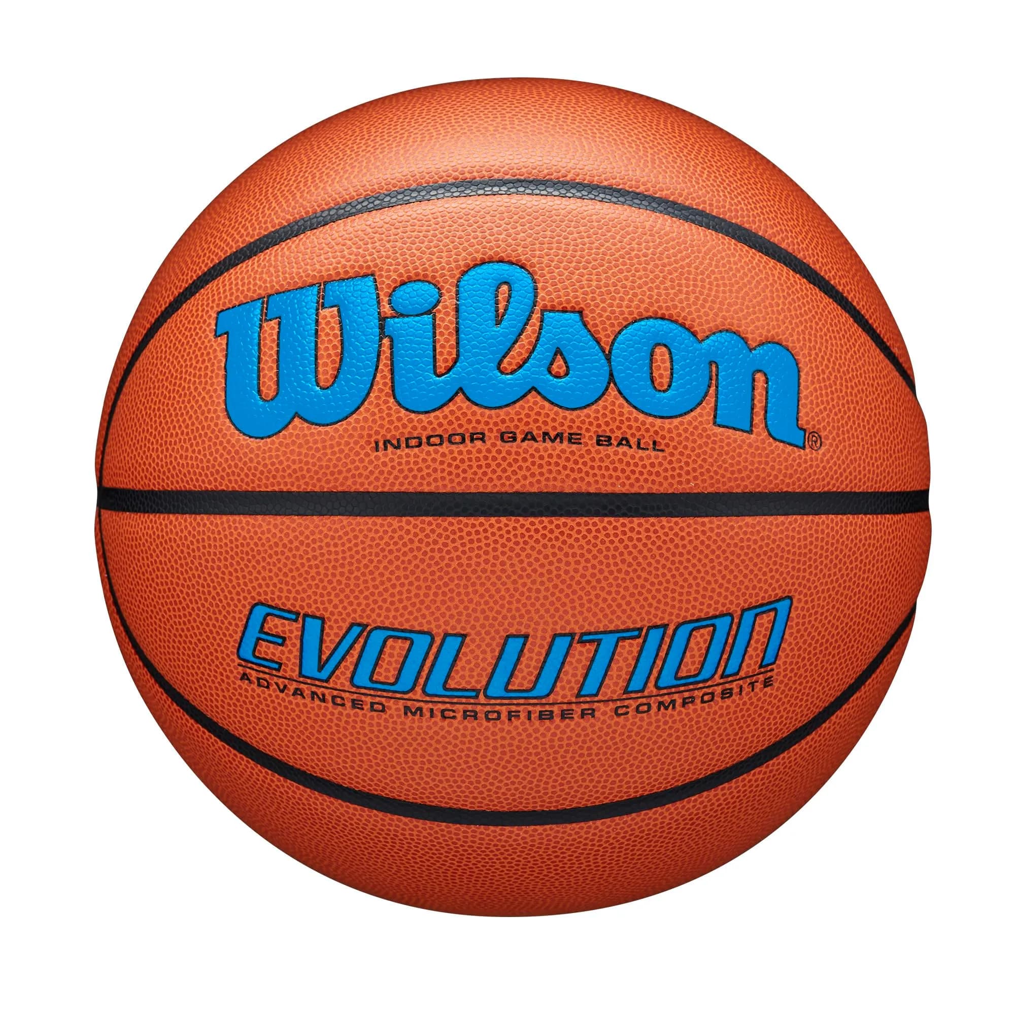 Wilson Evolution Game Basketball - Size 5 (27.5") | NFHS Approved Indoor Play — Royal / Brown