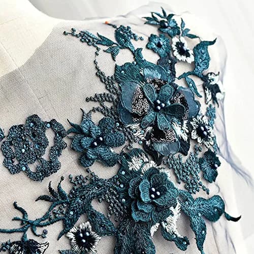 FEEPOP 3D Embroidered Flower Patch 35cm x 28cm (13.8 x 11 Inch) | Floral Lace Applique for Wedding Dresses thumbnail 5