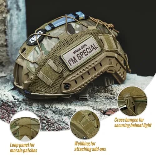 ONETIGRIS Helmet Cover, Tactical Fast Cover Cloth for PJ Helmet, Size M/L | Water-Resistant & Dust-Proof thumbnail 3