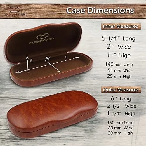 MyEyeglassCase Glasses Case Hard Shell for Small - Medium Frames | Elegant Brown Travel Storage thumbnail 5