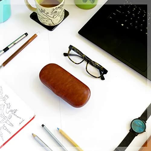 MyEyeglassCase Glasses Case Hard Shell for Small - Medium Frames | Elegant Brown Travel Storage thumbnail 7