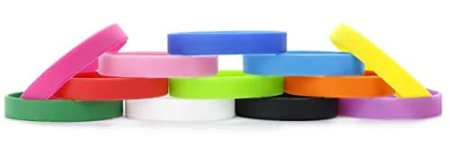 MoMolly Silicone Wristbands Rubber Bracelets 12Pcs Mixed Colors 25.4cm (10 inch) | Customizable Sports Bands for Women Men thumbnail 1
