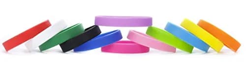 MoMolly Silicone Wristbands Rubber Bracelets 12Pcs Mixed Colors 25.4cm (10 inch) | Customizable Sports Bands for Women Men thumbnail 2