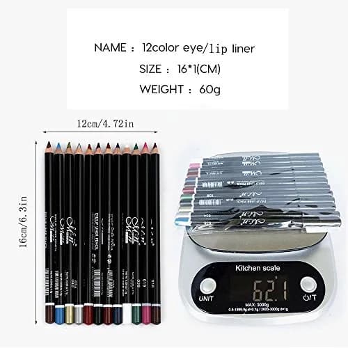 DC-BEAUTIFUL 12 Colors Eyeliner Pencil Set | Waterproof & Smudge-Proof Makeup thumbnail 6