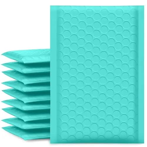 UCGOU Teal Bubble Mailers 4x8 Inch (50 Pack) | Opaque Poly Padded Envelopes for Shipping thumbnail 1