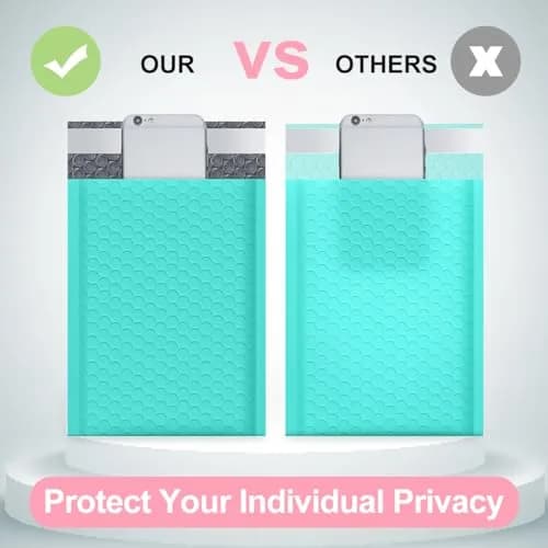 UCGOU Teal Bubble Mailers 4x8 Inch (50 Pack) | Opaque Poly Padded Envelopes for Shipping thumbnail 6