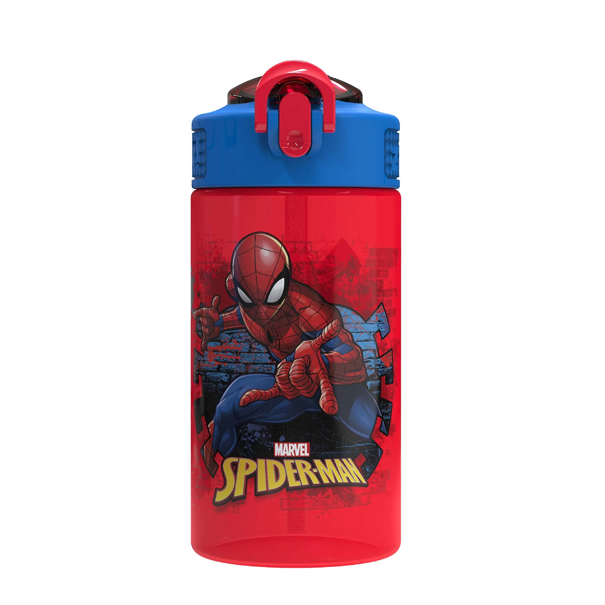 Zak Designs Barbie Sage 16oz Leak-Proof Straw Kids Water Bottle, Plastic | BPA-Free Durable Kid-Friendly — Spiderman / 16 Ounces