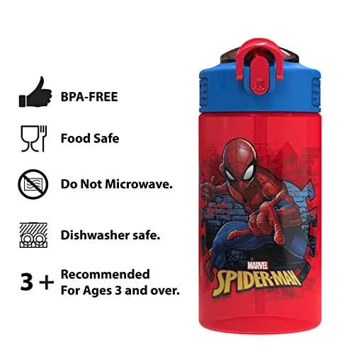 Zak Designs Marvel Spider-Man Kids Water Bottle 492ml (16 oz) | Leak-Proof & BPA-Free for Daily Hydration thumbnail 8