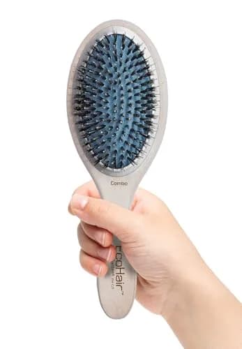 Olivia Garden EcoHair Paddle Bamboo Hair Brush, EH-CO, Combo | Handcrafted Bamboo Handle, Ionic Bristles, All Hair Types thumbnail 3