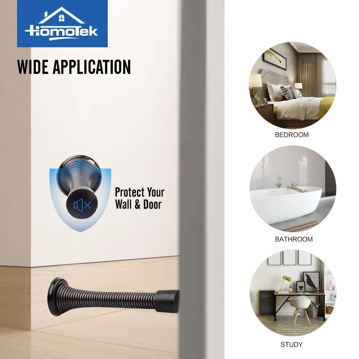HOMOTEK Heavy Duty Spring Door Stops, 12 Pack Oil Rubbed Bronze | Value Pack Doorstop for Wall Protection thumbnail 2
