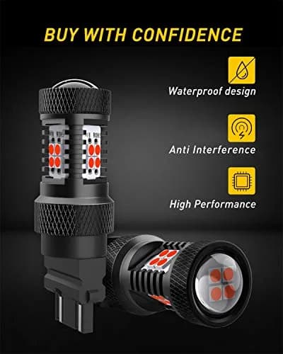 AUXITO Red 3157 LED Brake Light Bulbs Pack of 2 | Ultra Bright 700% Improved Visibility thumbnail 6