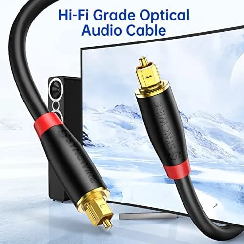 SYNCWIRE Digital Optical Audio Cable 10 ft | 24K Gold-Plated, Ultra-Durable Fiber Optic Toslink Cord for Home Theater & Gaming thumbnail 2