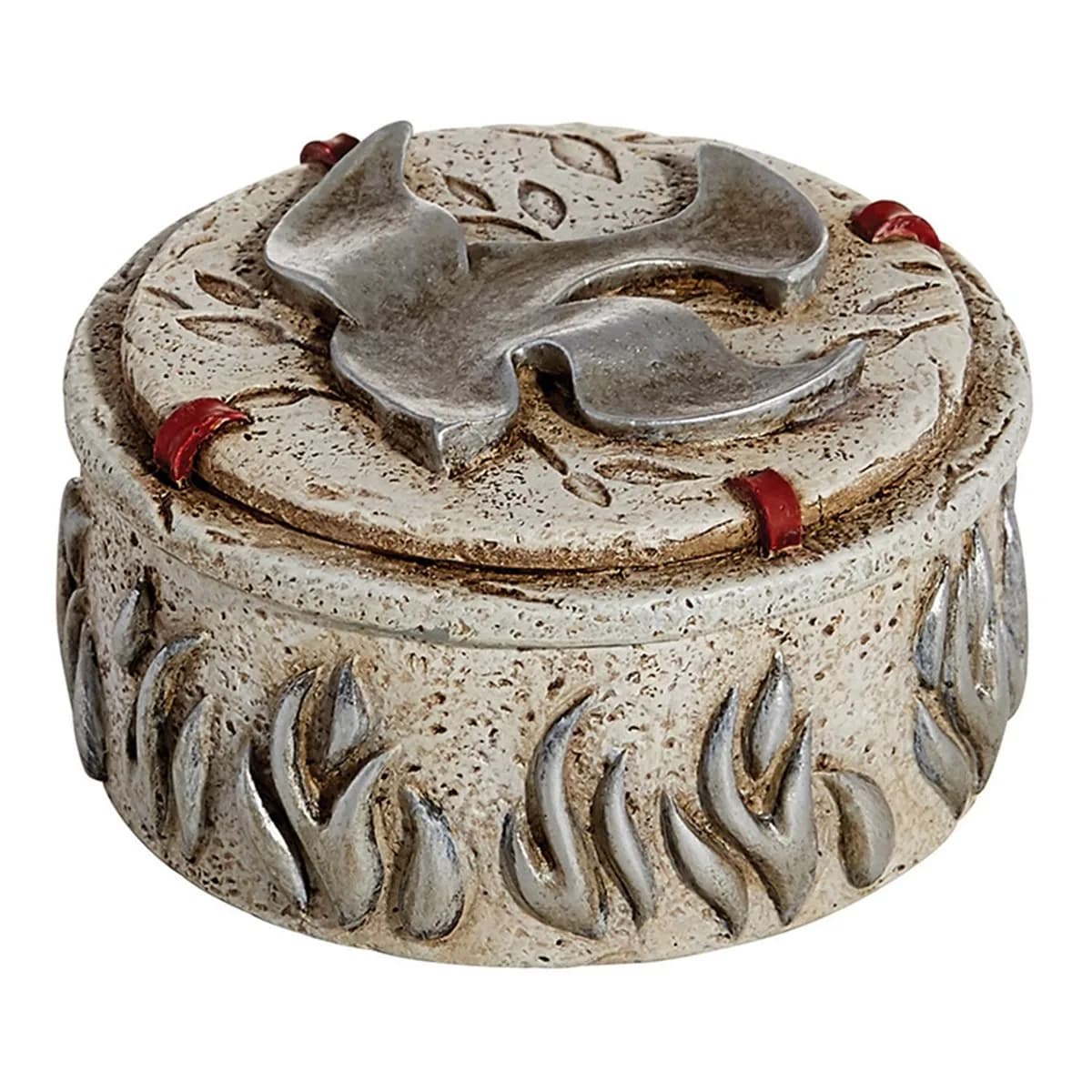 Christian Brands Catholic Rosary Box 2.5" (6.35cm) Rustic Keepsake Box | Come Holy Spirit Dove Design - main product image