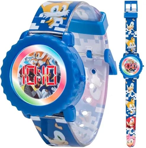 Accutime Sonic The Hedgehog Kids Digital Watch – Flashing LED Display, Adjustable Strap, for Ages 4+ thumbnail 1