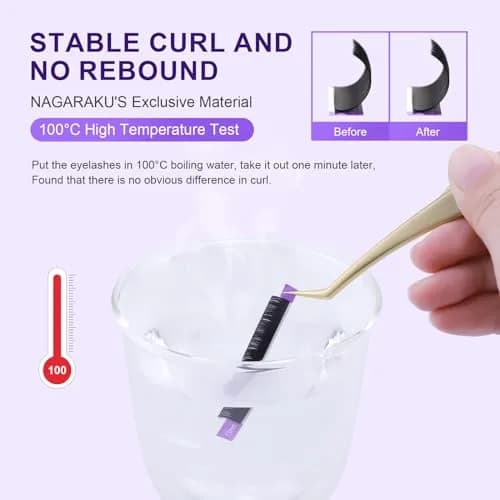 NAGARAKU Classic Individual Lash Extensions 0.07 C 9mm For Volume Fans | Handmade Faux Mink Lashes thumbnail 3