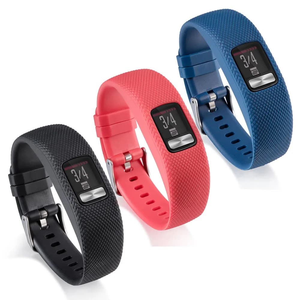 ZSZCXD Black Silicone Band for Garmin Vivofit 4, Large | Adjustable Size — 3Pcs,001