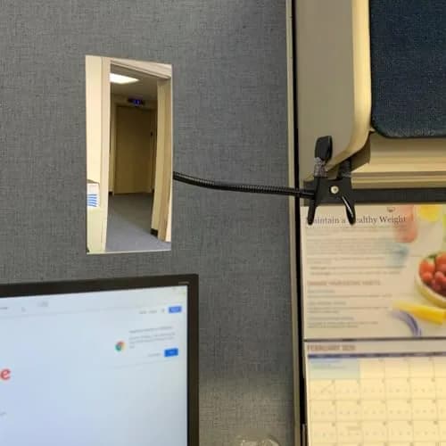 Ampper Convex Security Mirror 6.69" x 2.95" Rectangle | Adjustable Clip-On Safety Monitor thumbnail 4