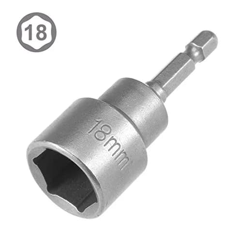 uxcell 18mm Magnetic Nut Setter Driver Bit 65mm (2.5") Length | Quick-Change Hex Shank thumbnail 2