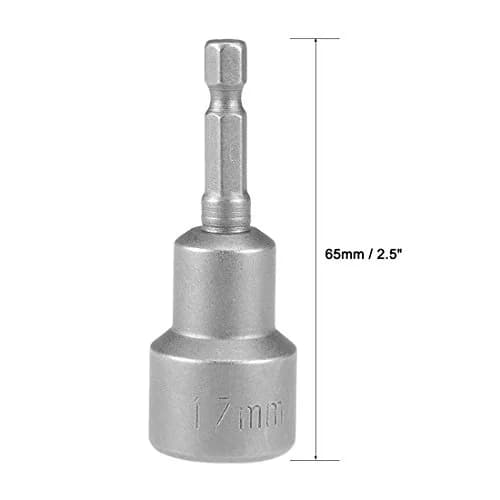 uxcell 17mm Magnetic Nut Setter Driver Bit 65mm Length | 1/4" Hex Shank thumbnail 3